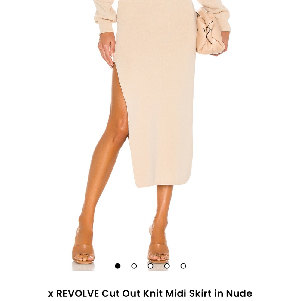 Michael Costello x REVOLVE Nude Knit Midi Skirt